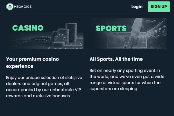 Sports Betting in MegaDice